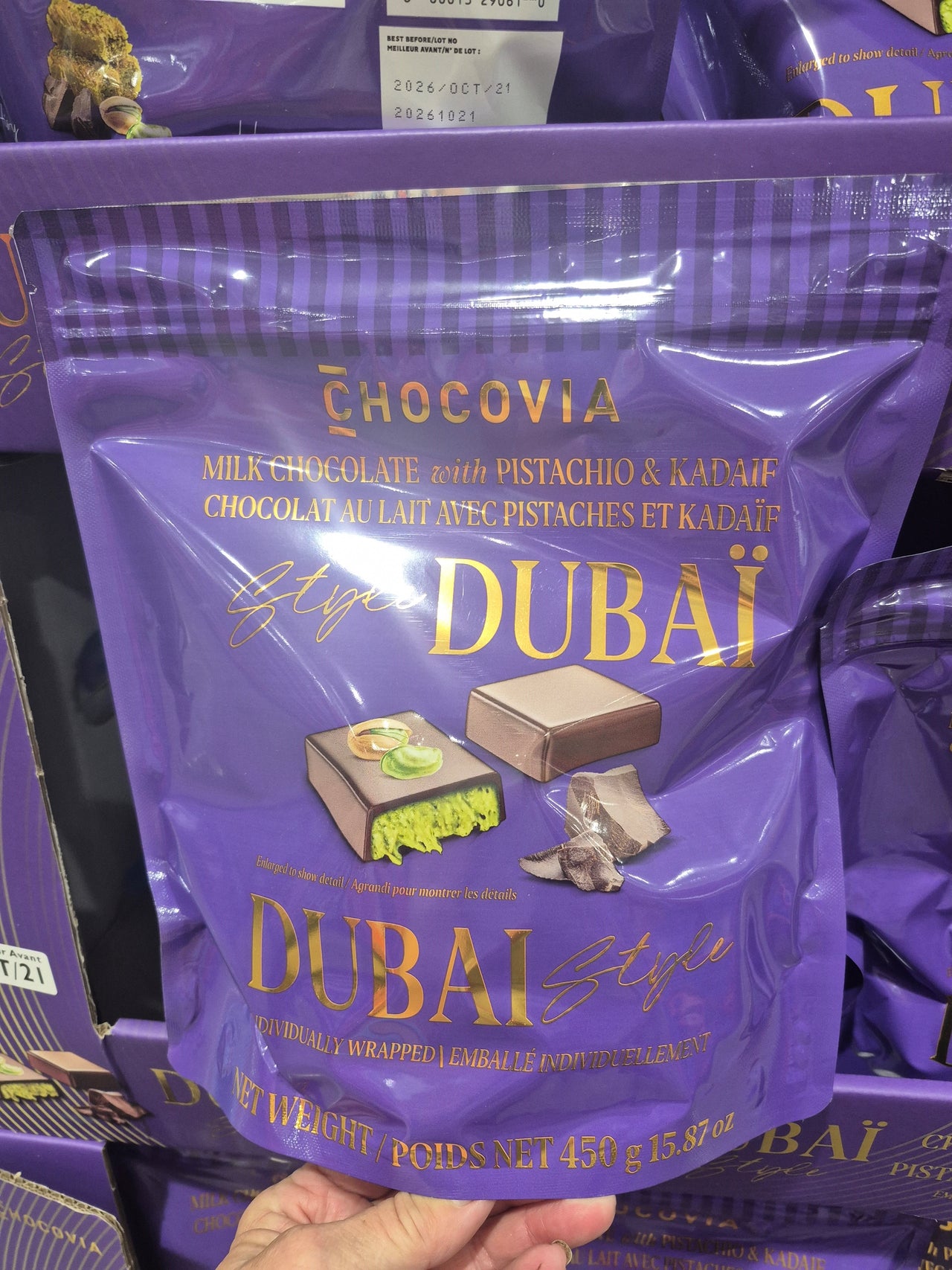 Chocovia Dubaï Style Milk Chocolate With Pistachio & Kadaif - 1 x 450 Grams