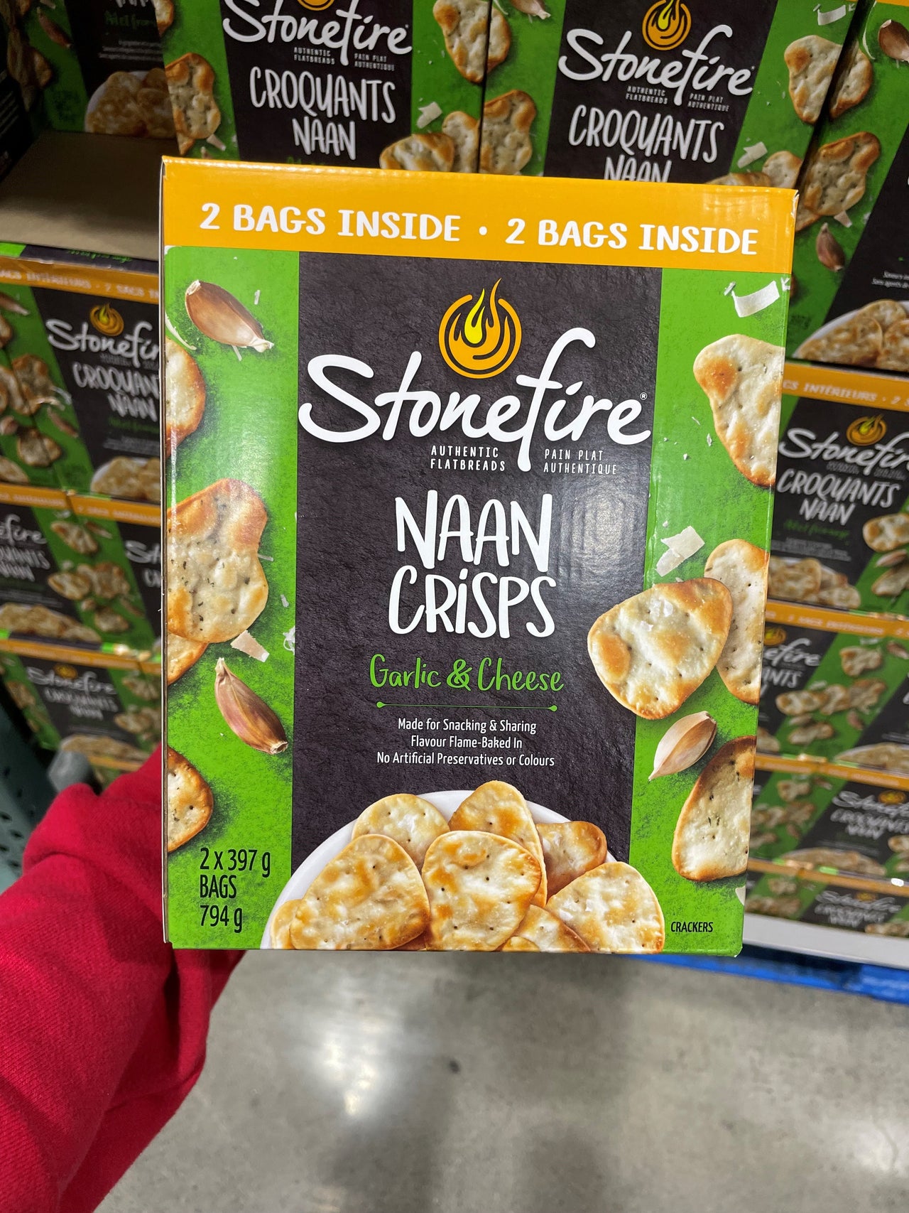 Image of Stonefire Garlic & Cheese Naan Crisps - 1 x 794 Grams