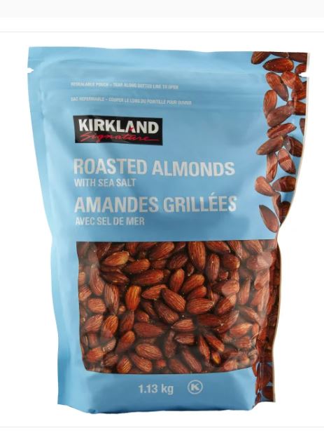 Kirkland Signature Roasted Almonds with Sea Salt - 1 x 1.13 Kilos