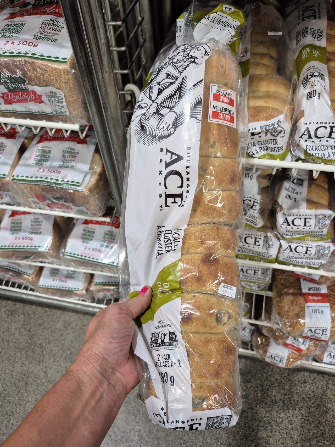 Ace bakery Olive Focaccia Cluster - 2 x 440 Grams