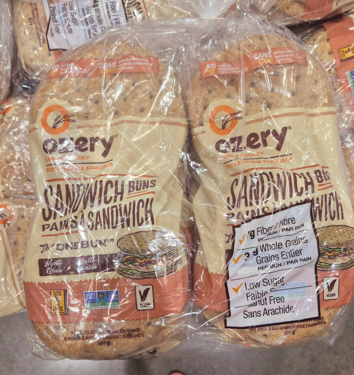 Ozery One Bun Wholegrain Sandwich Buns - 2 x 600 Grams