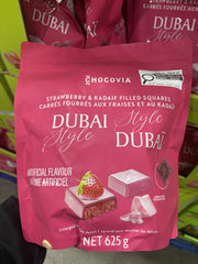 Chocovia Dubaï Strawberry & Kadaif Filled Squares - 1 x 625 Grams