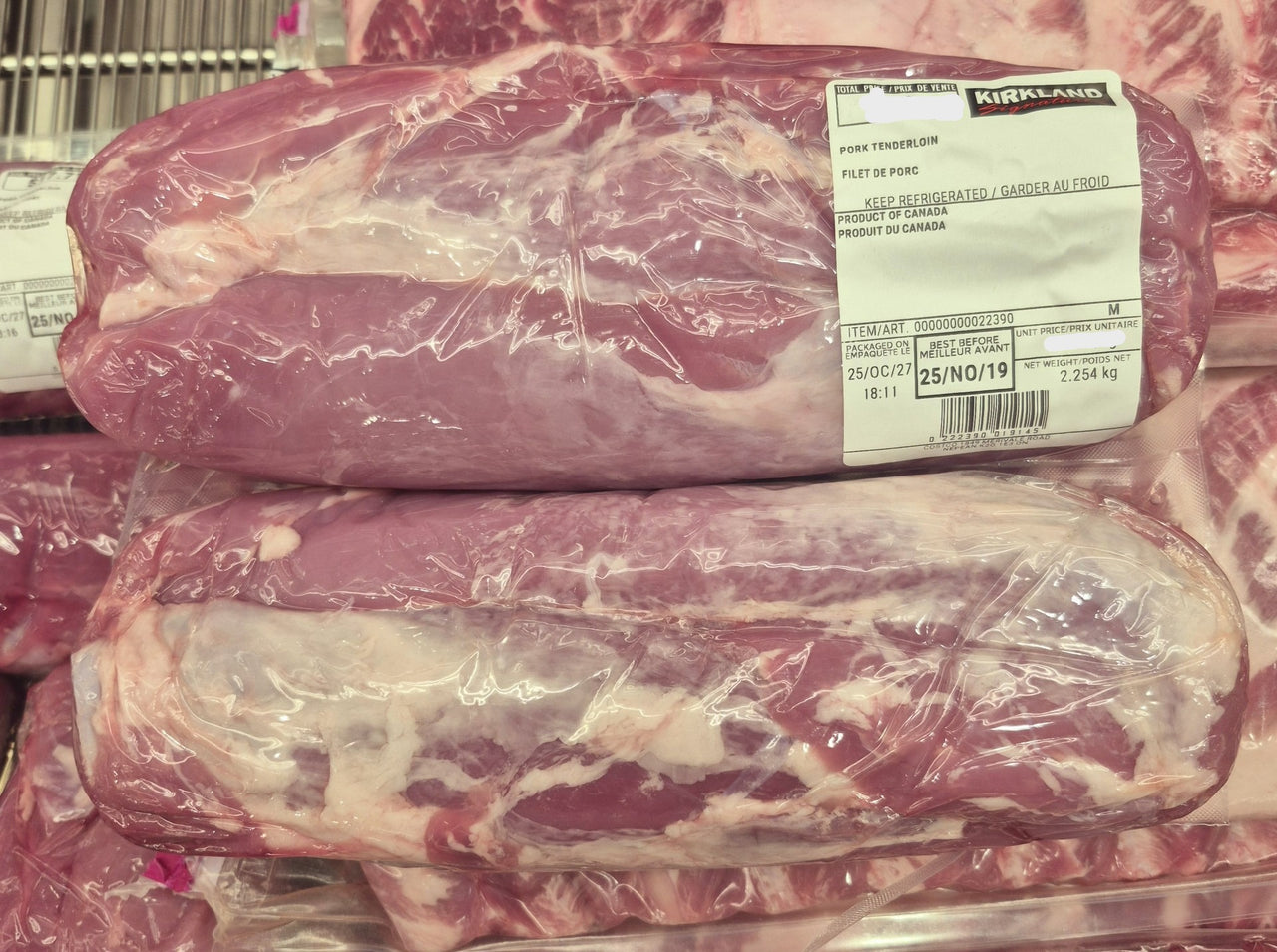 Kirkland Signature Pork Tenderloin - 1 x 2.25 Kilos
