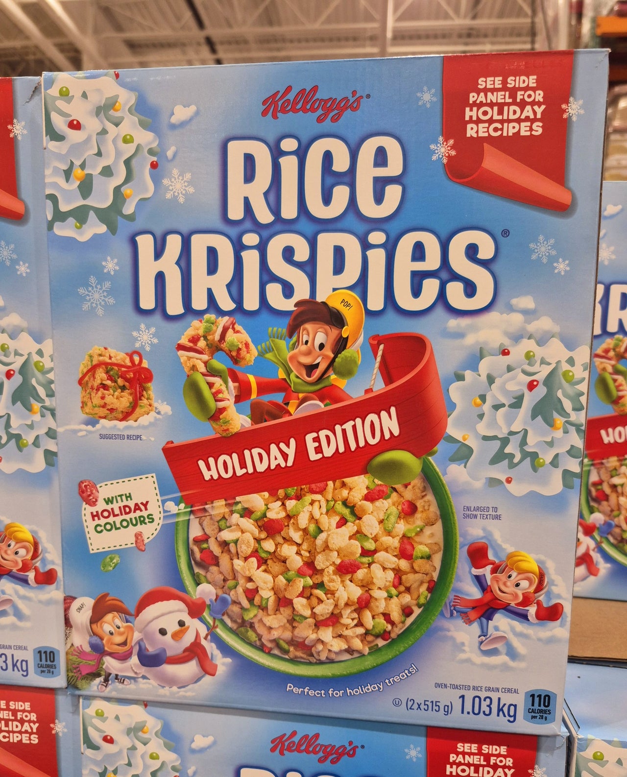Kellogg's Holiday Rice Krispies Cereal - 1 x 1.03 Kilos
