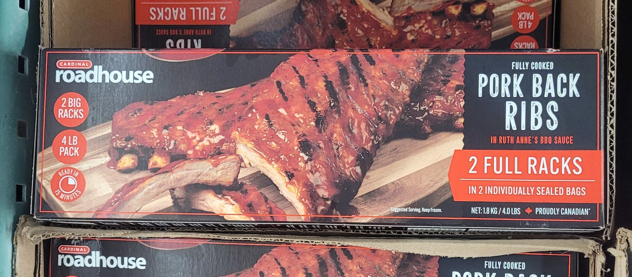 Image of Cardinal Roadhouse Pork Back Ribs  in Ruth Anne's BBQ Sauce 2 Full Racks - 1 x 1.8 Kilos