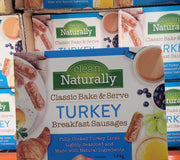 Clean Naturally Turkey Breakfast Sausages - 1 x 1.4 Kilos