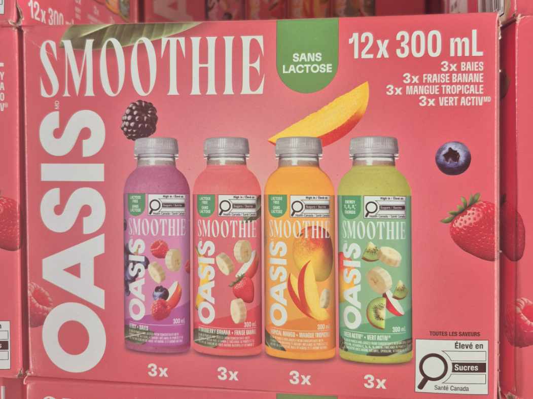 Oasis Lactose Free Smoothie Variety Pack - 12 x 300 ML