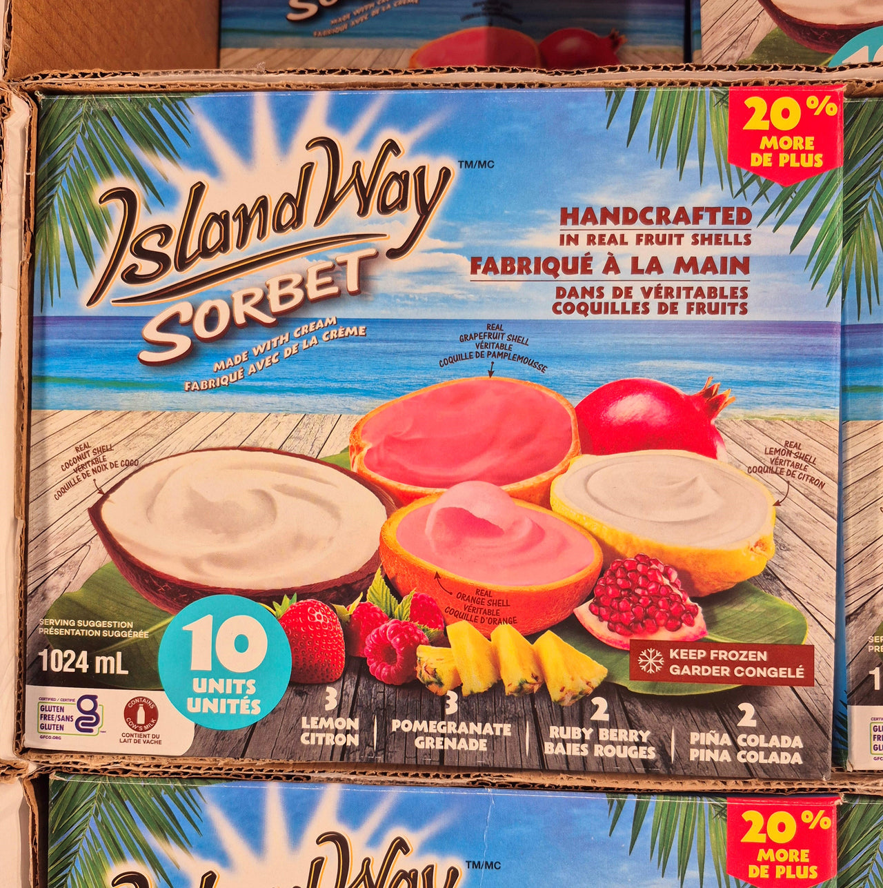 Island Way Assorted Fruit Sorbet - 1 x 1.02 ML