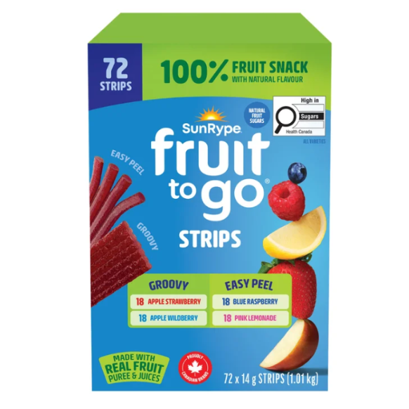 SunRype Fruit To Go Strips - 72 X 14 Grams