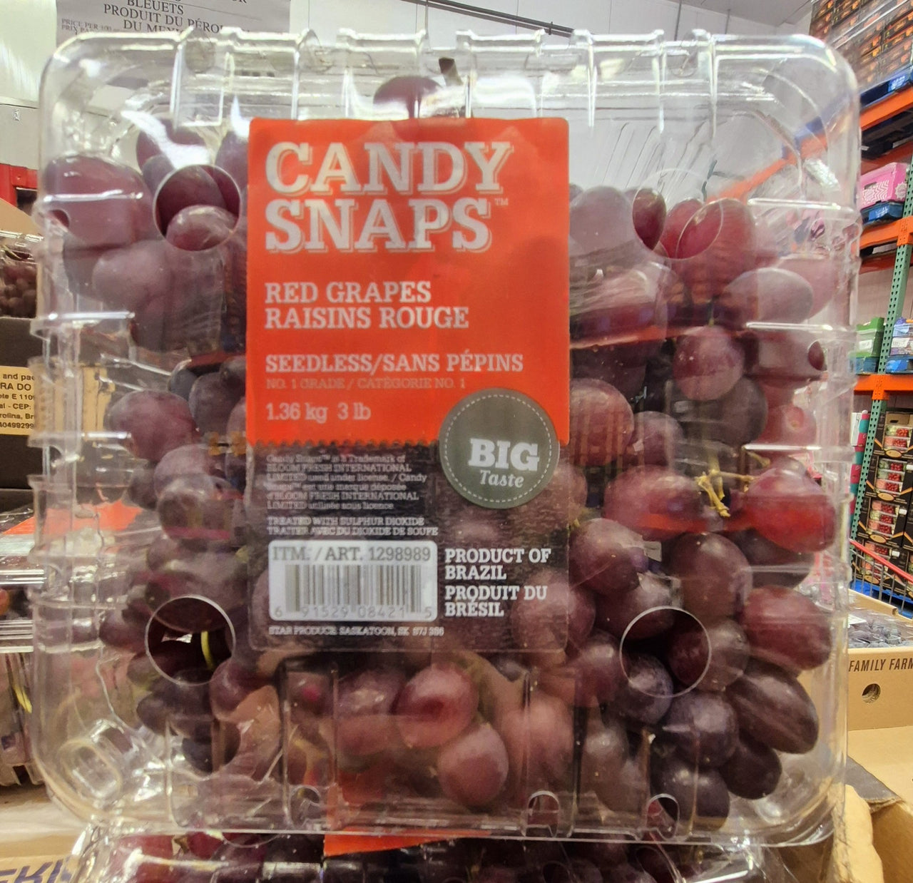 Candy Snap Red Seedless Grapes - 1 x 1.36 Kilos