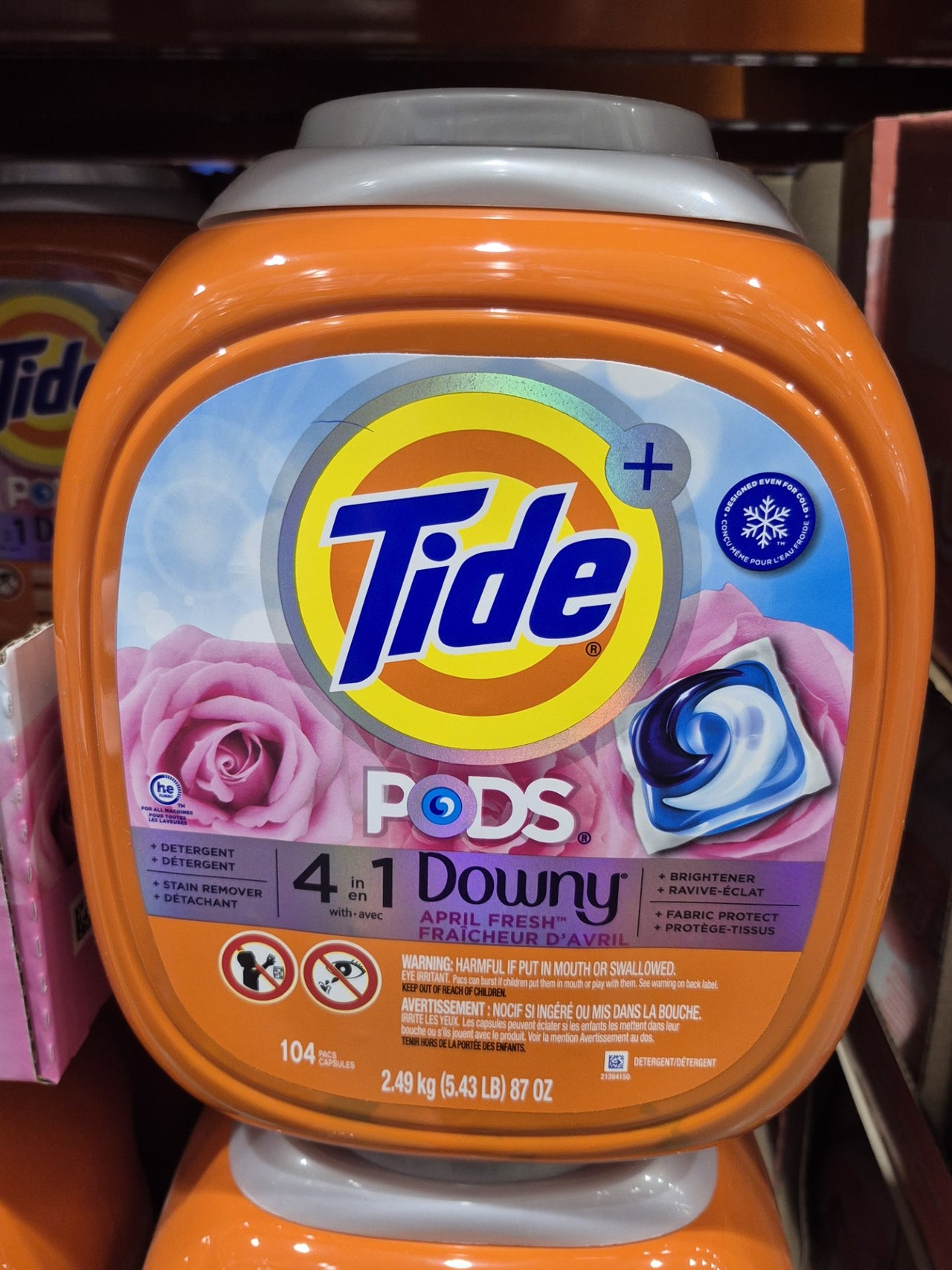 Tide PODS with Downy, Liquid Detergent Pacs 104 - 1 x 2.49 KG
