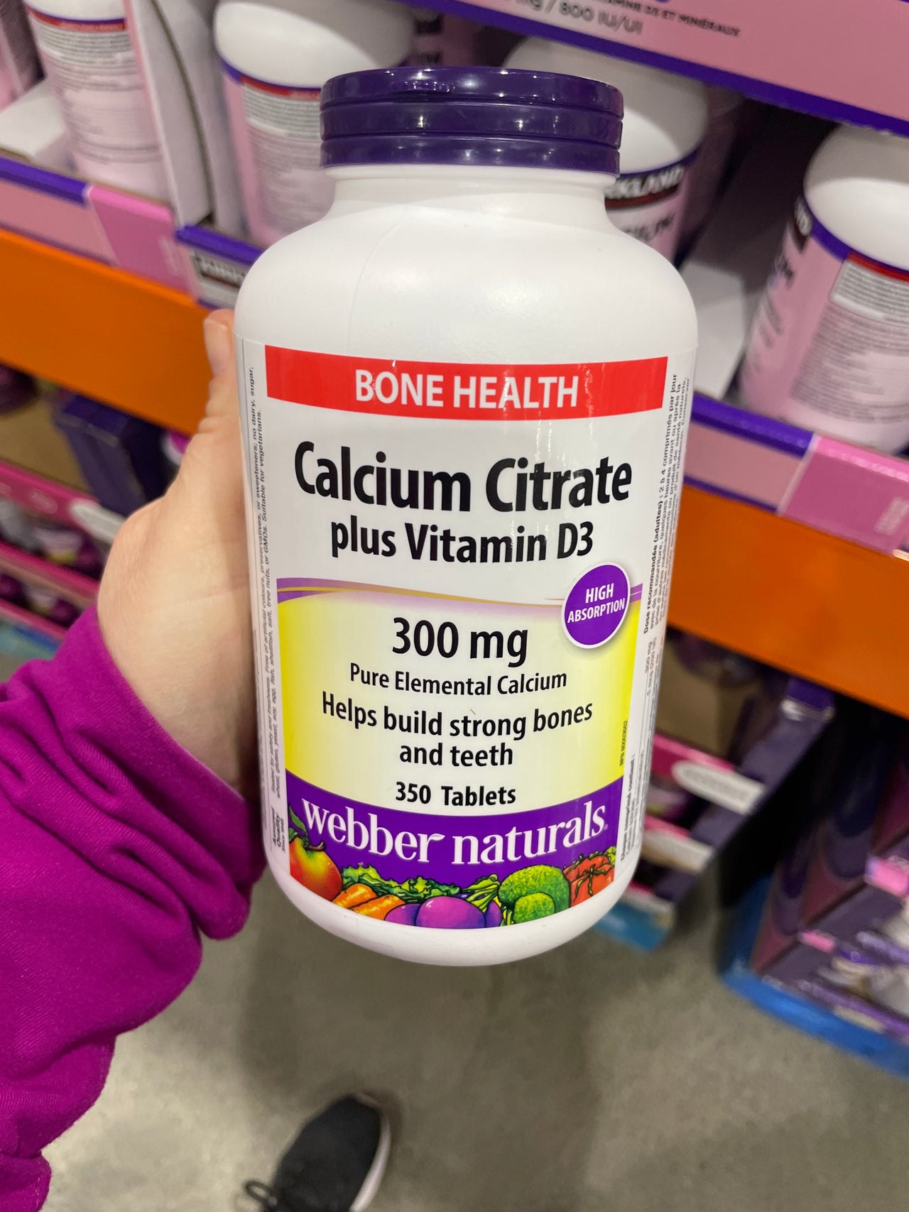 Webber Naturals Calcium Citrate + D - 1 x 450 Grams