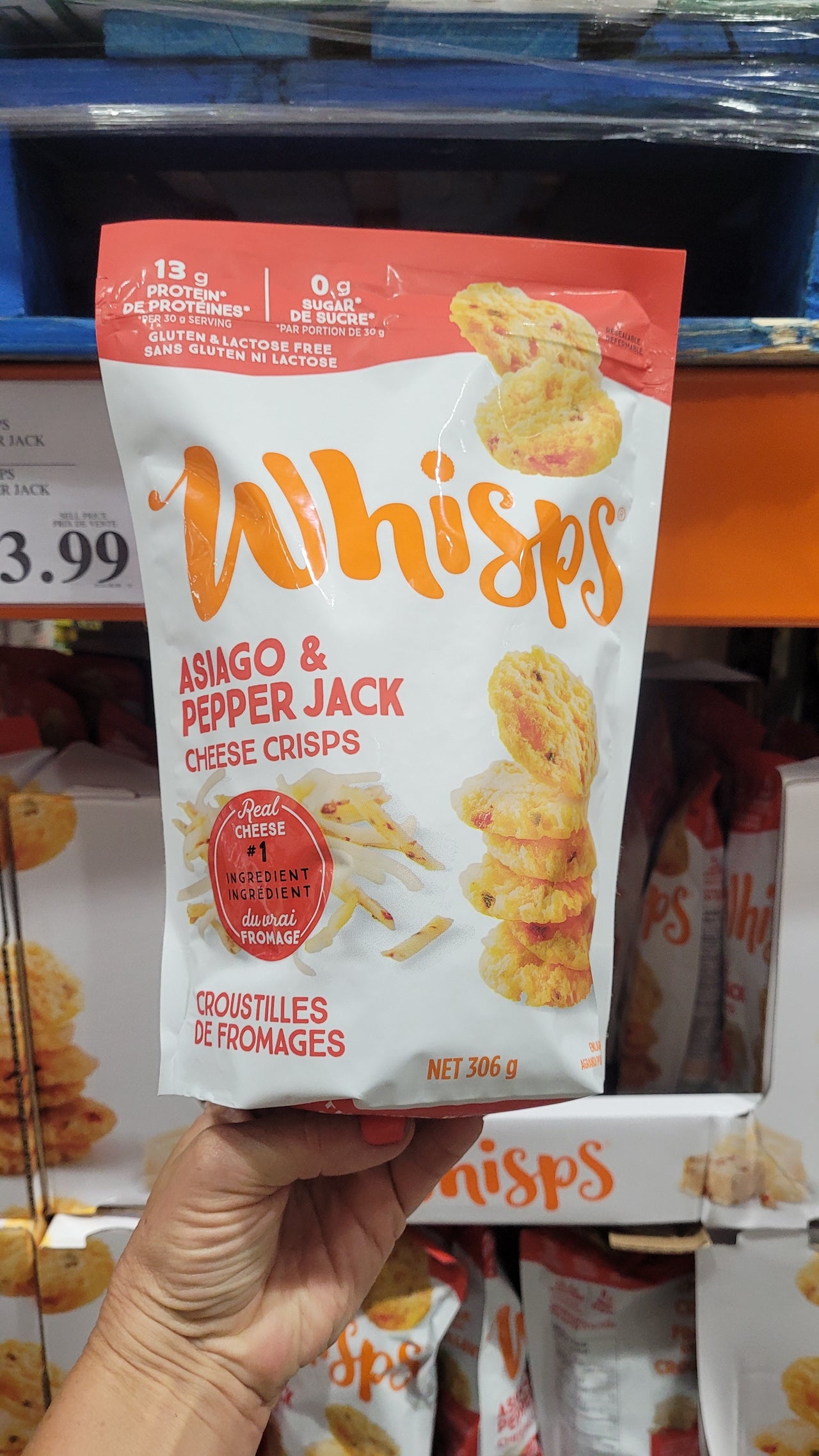 Whisps Asiago Pepper Jack Cheese Crisps - 1 x 306 Grams