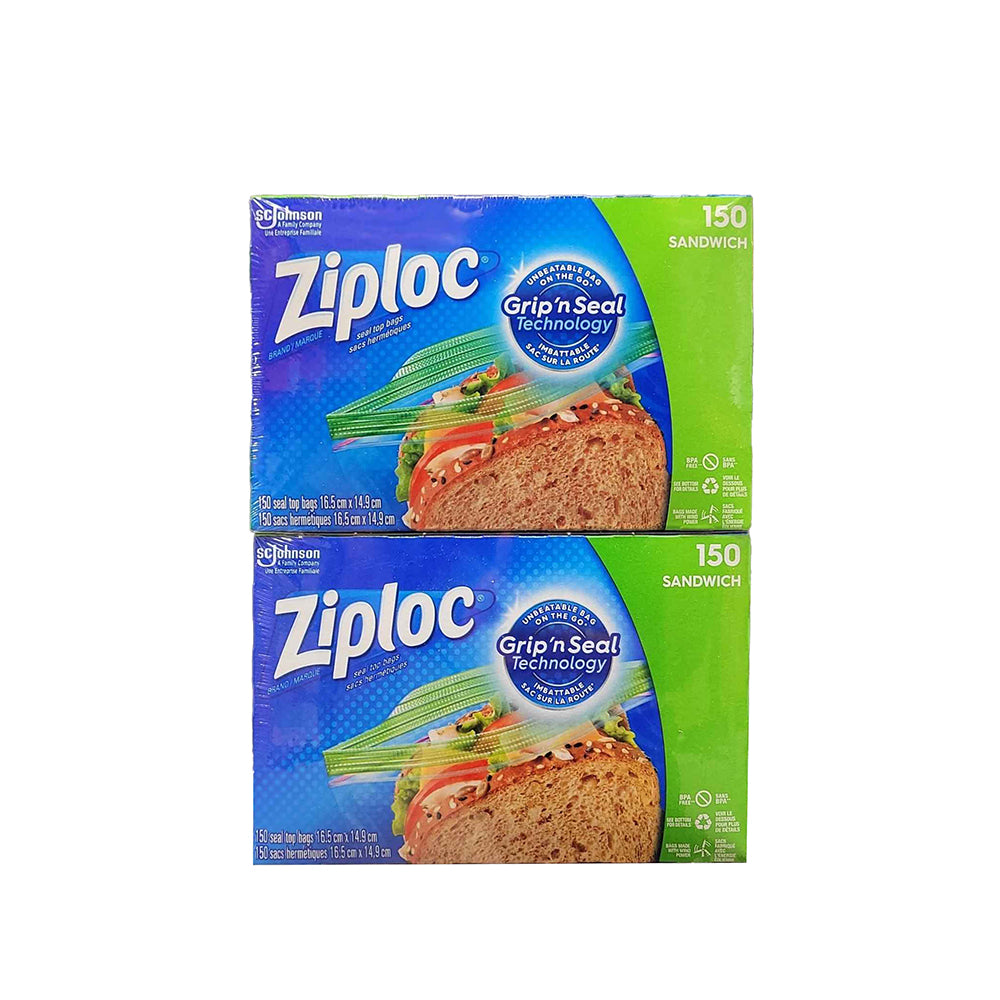 Ziploc Sandwich Bags, 150ct, 4pk - 1 x 1.39 Kilos