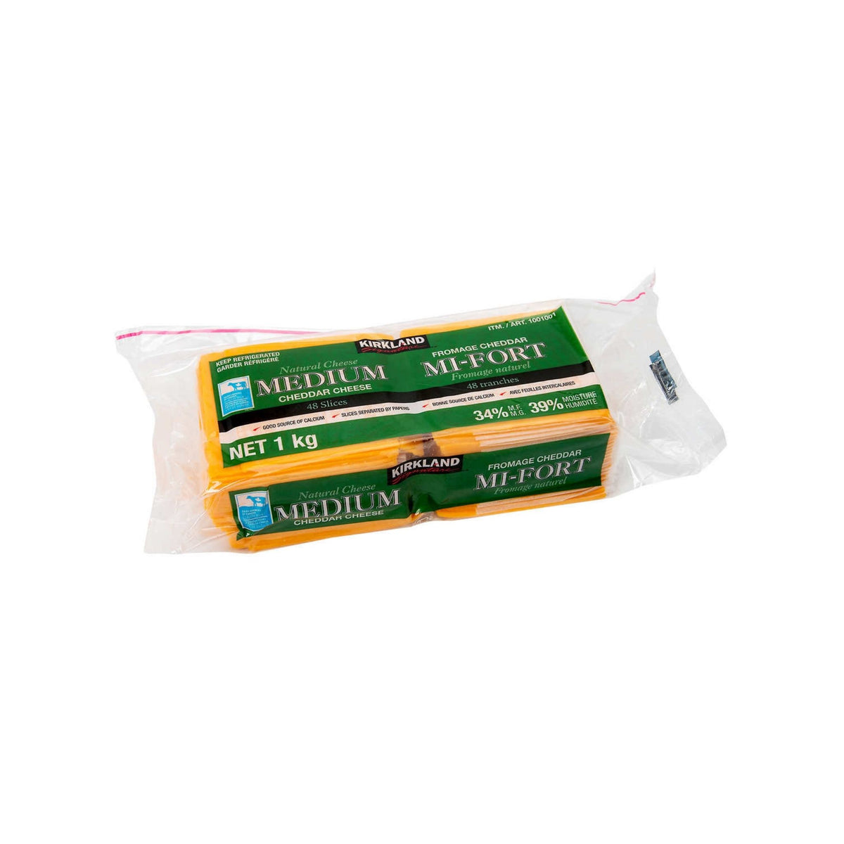 Image of Kirkland Sliced Medium Cheddar - 1 x 1000 Grams