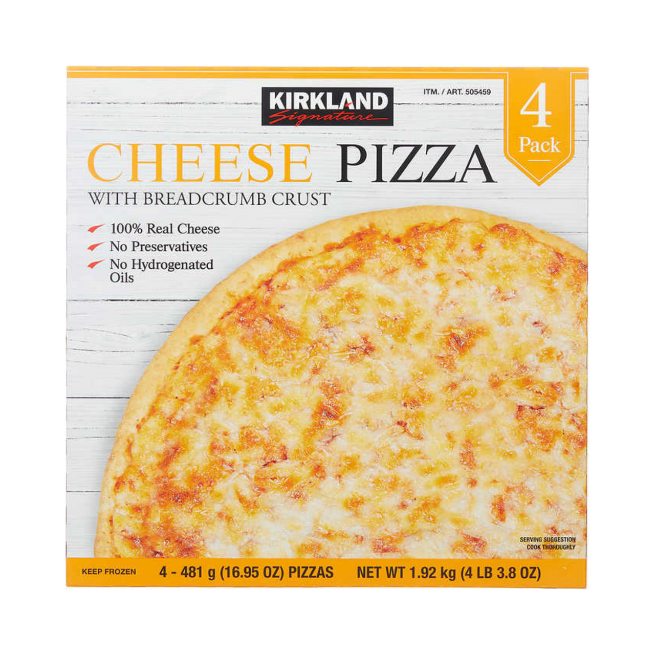 Image of Kirkland Cheese Pizza 4 Pack 1.9kg