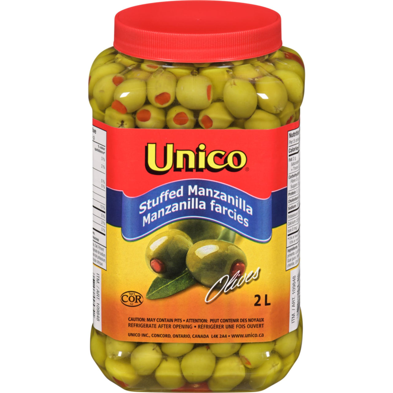 Image of Unico stuffed manzanilla Olives - 1 x 2.14 Kilos