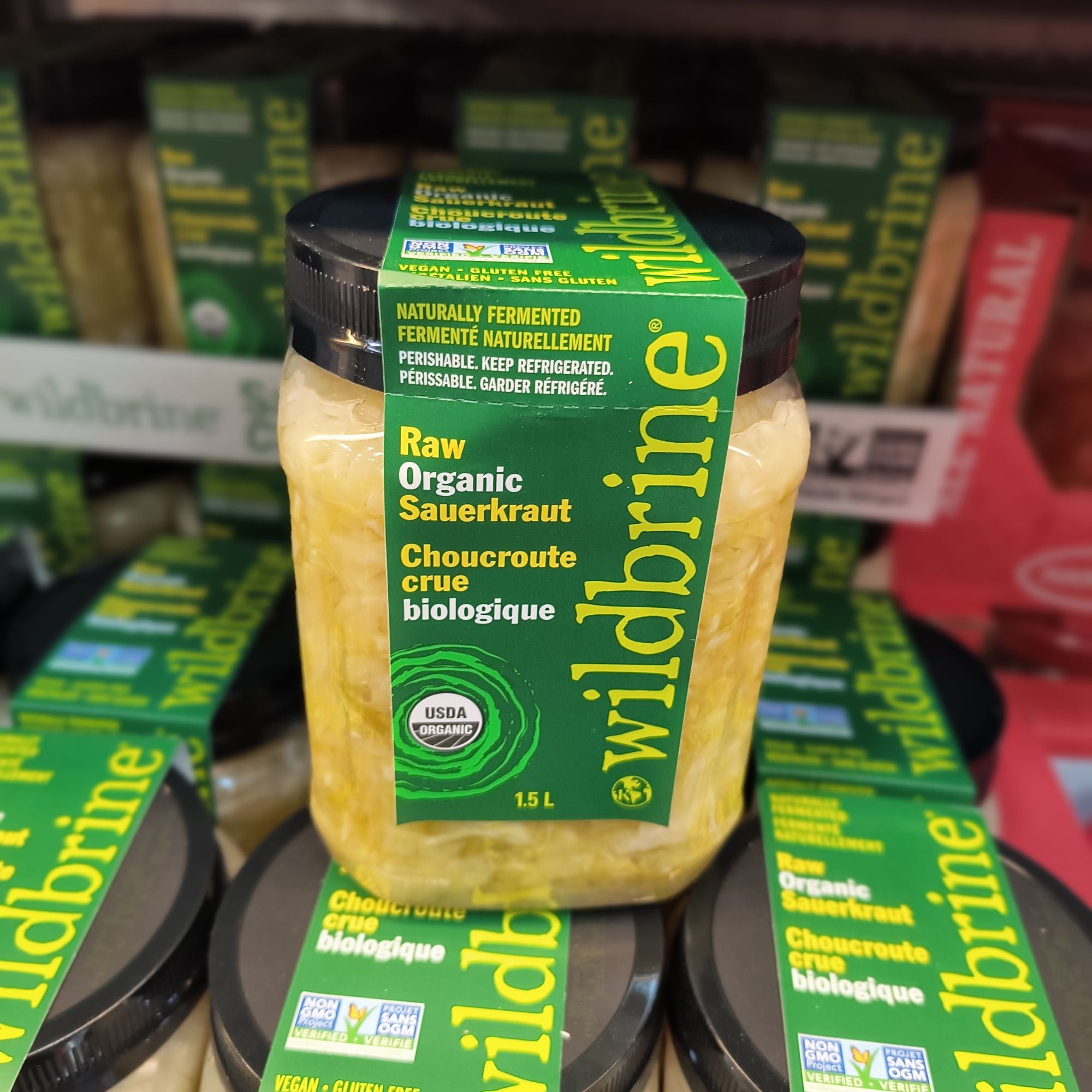 Wildbrine Raw Organic Sauerkraut 1 x 1.5 Kilos Shipped to Nunavut