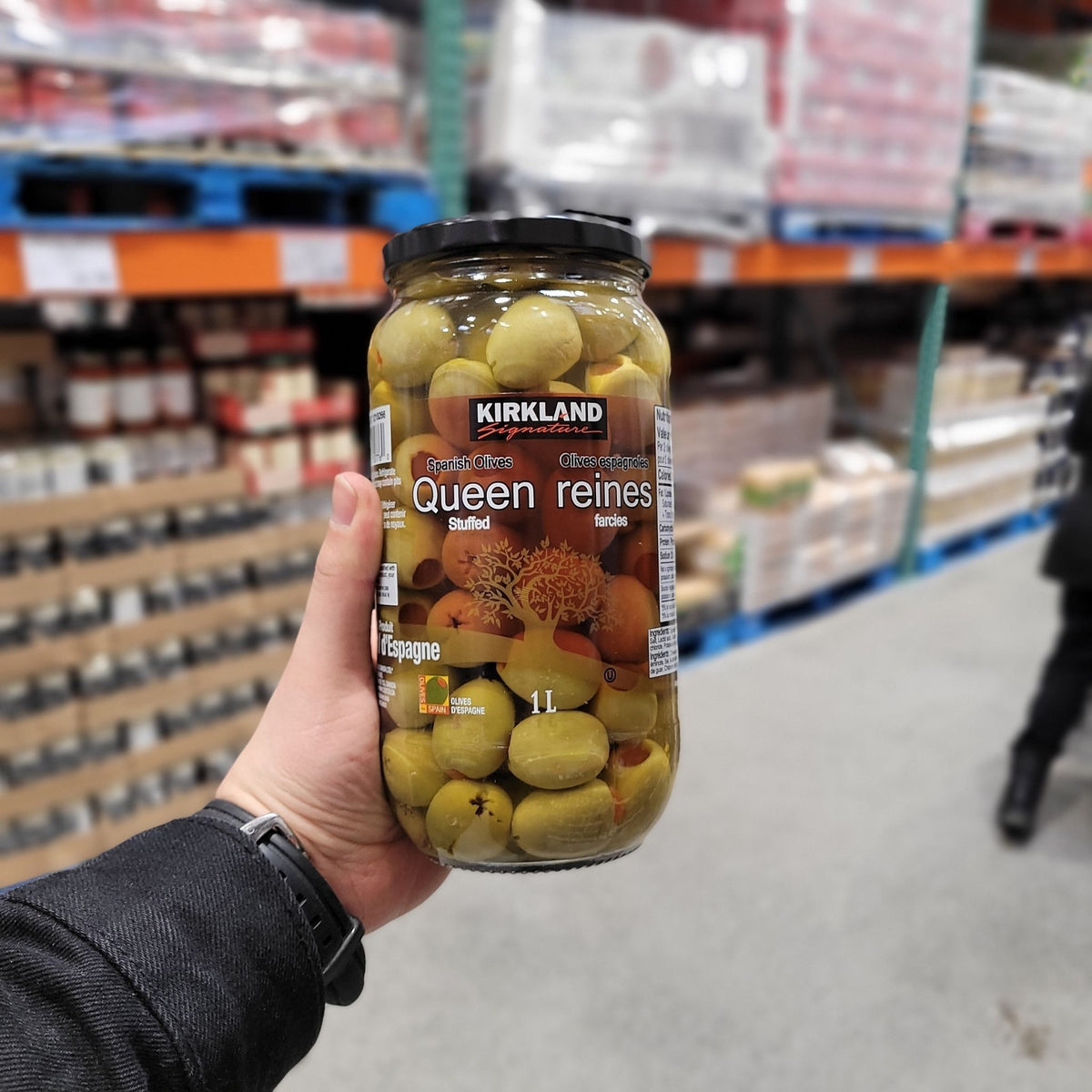 Image of Kirkland Pimento Stuffed Queen Olives - 1 x 1.07 Kilos