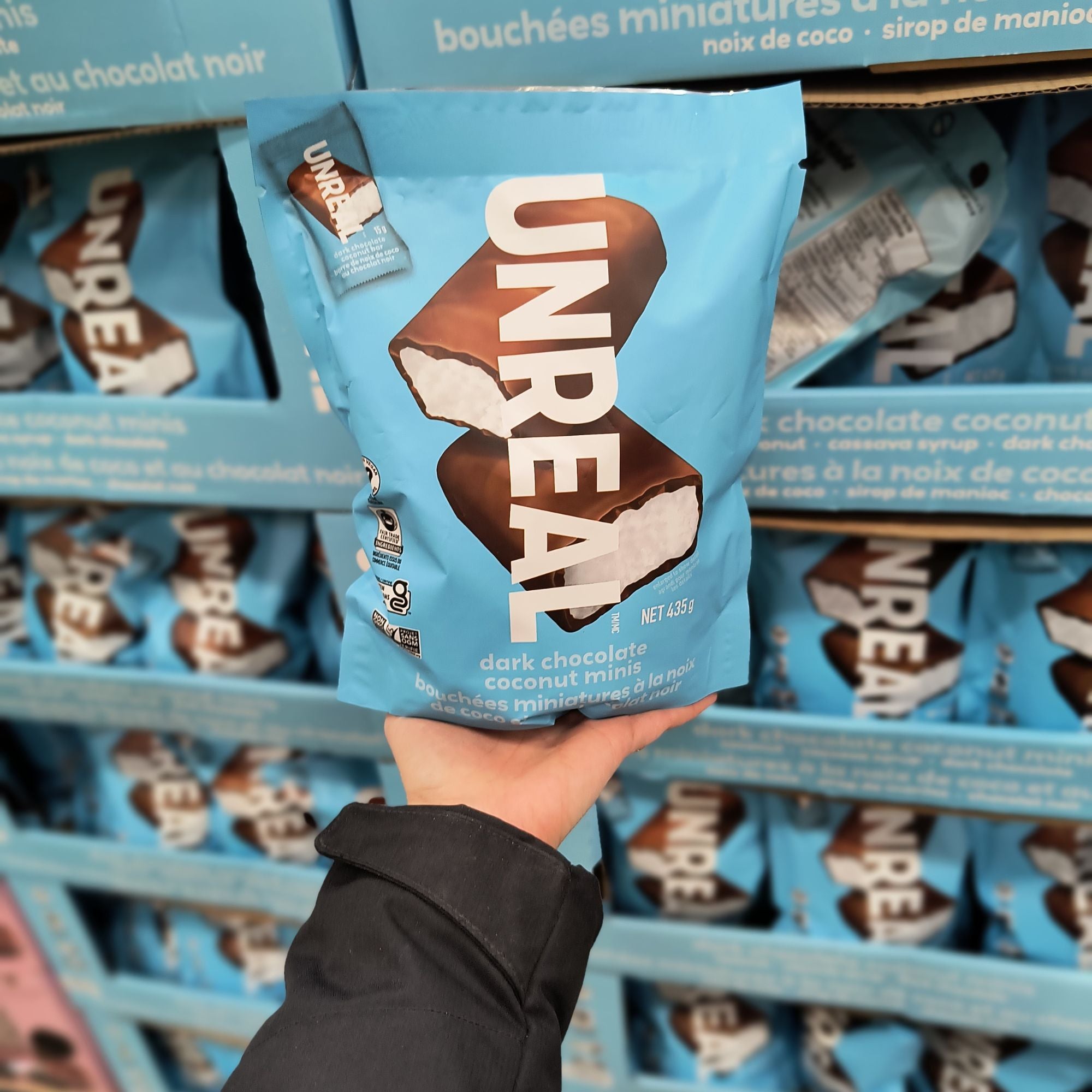 Unreal brand dark chocolate coconut mini bars 1 x 435 grams shipped