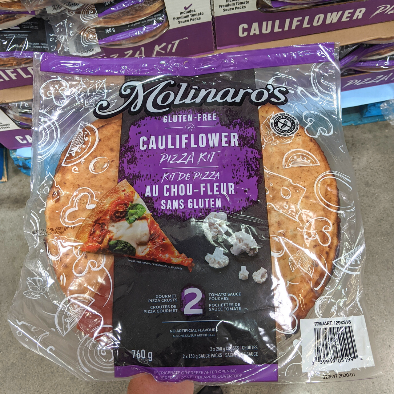 Image of Molinaro’s Cauliflower Pizza Kit 2 Pack 760g