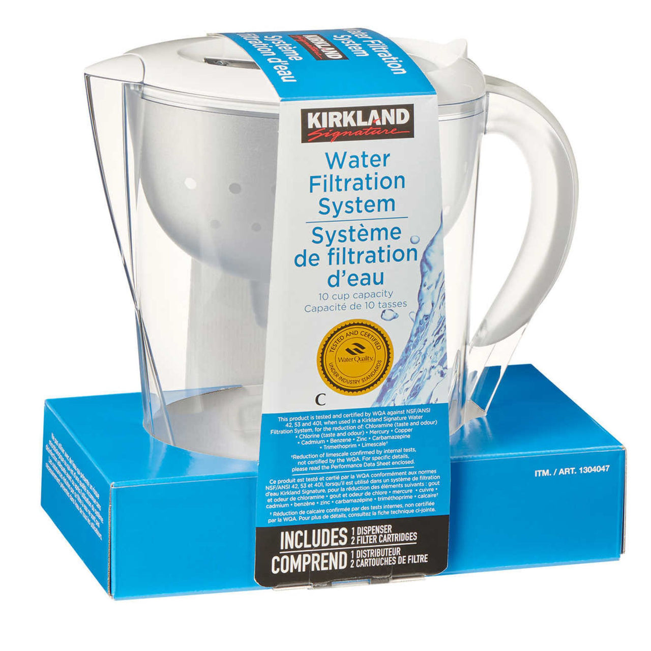 Image of Kirkland Signature 2.3 L (10-cup) Pitcher with 2 Filters