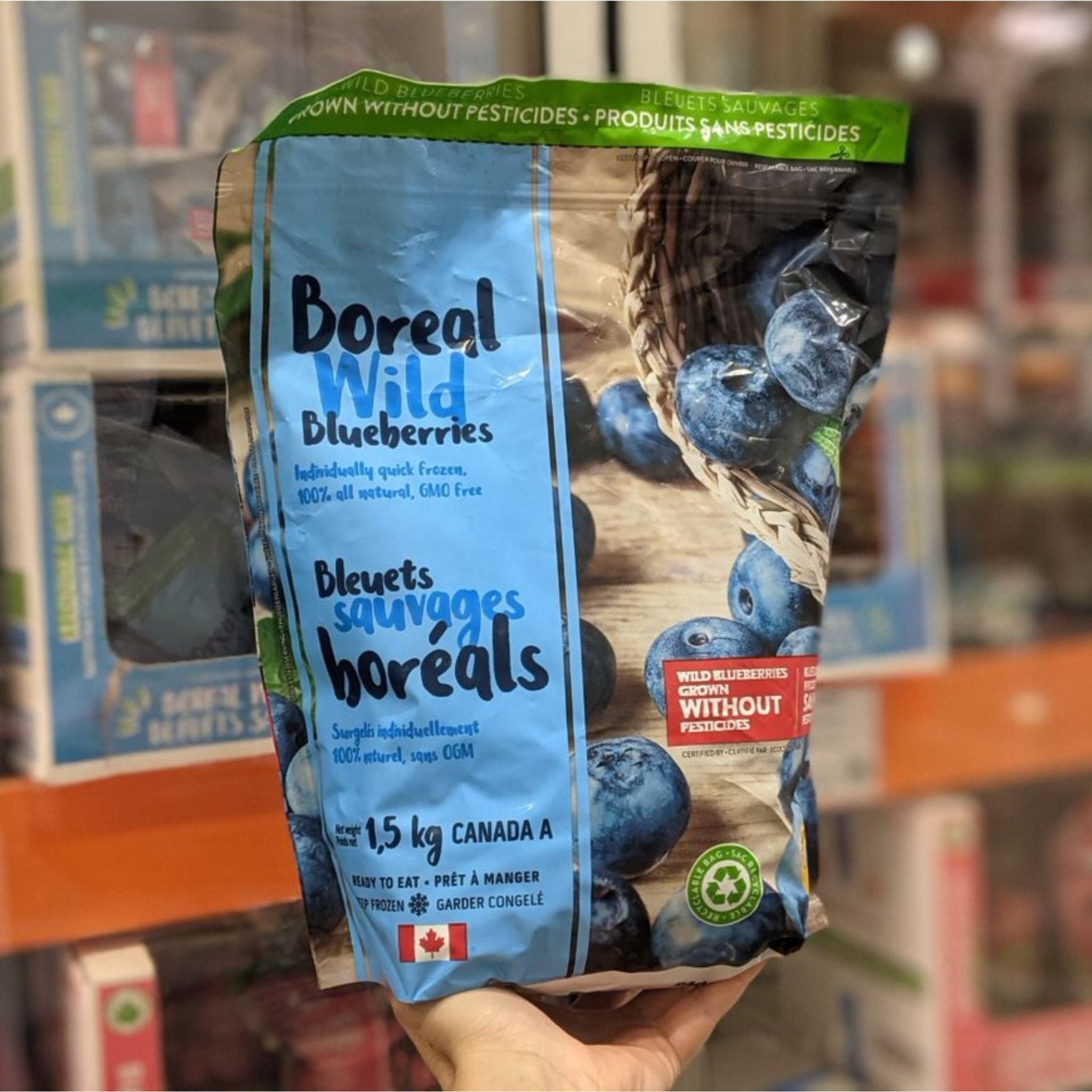 Boreal Wild Blueberries 1 x 1.5 Kilos Shipped to Nunavut The