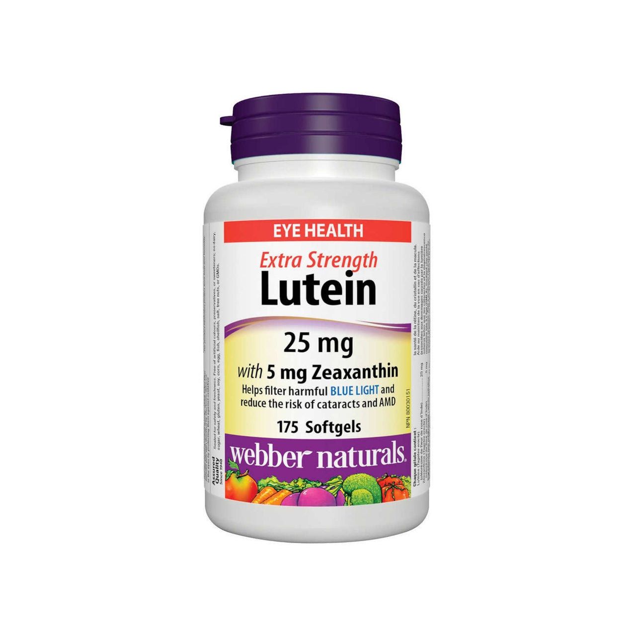 Image of Webber Naturals Lutein 25mg with 5mg of Zeaxanthin - 175 softgels