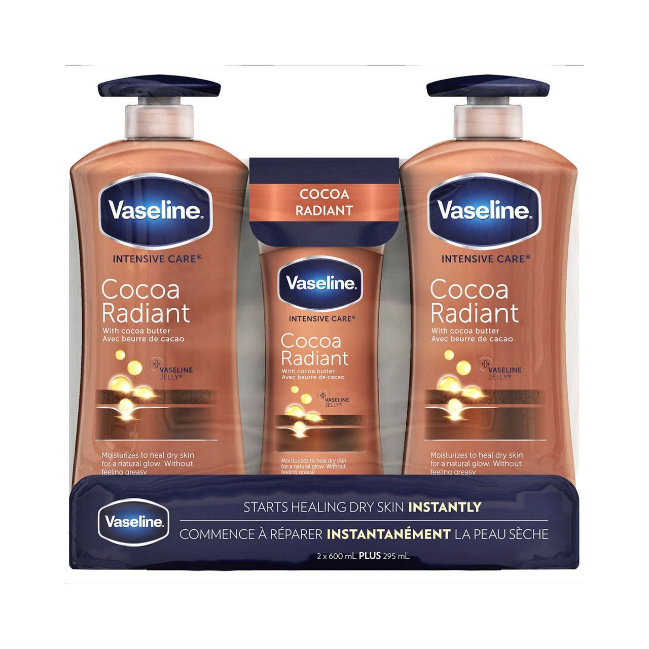 Image of Vaseline Intensive Care Cocoa Radiant Body Lotion 2x600ml + 295ml