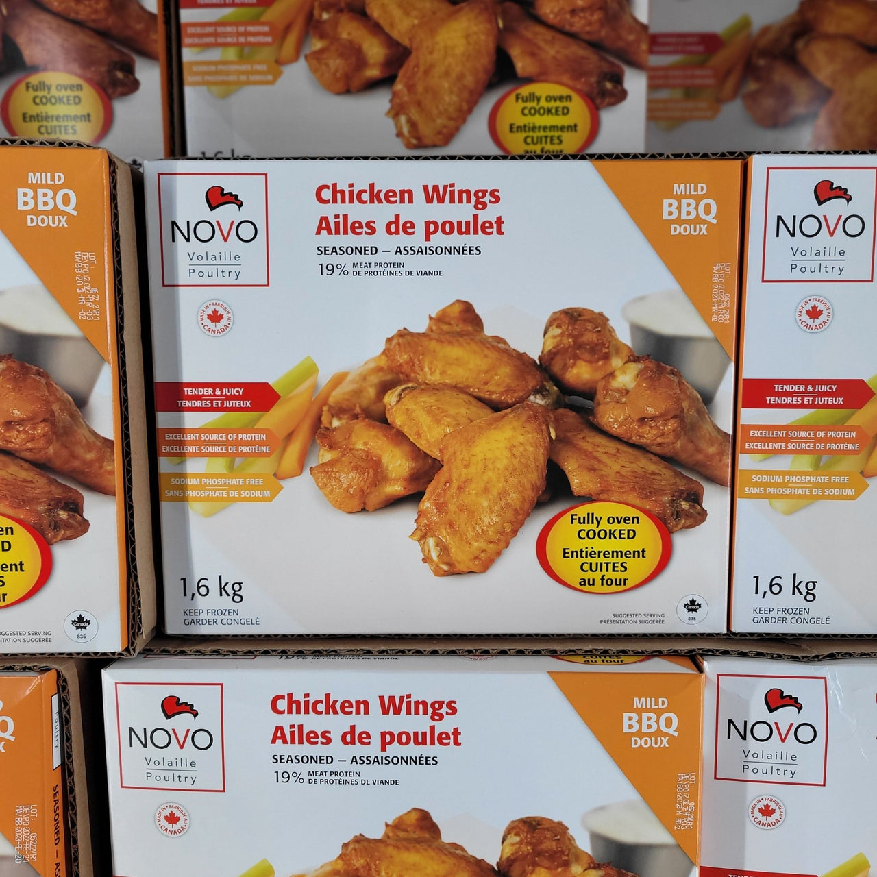 Image of Novo Poultry BBQ Chicken Wings - 1 x 1.6 Kilos