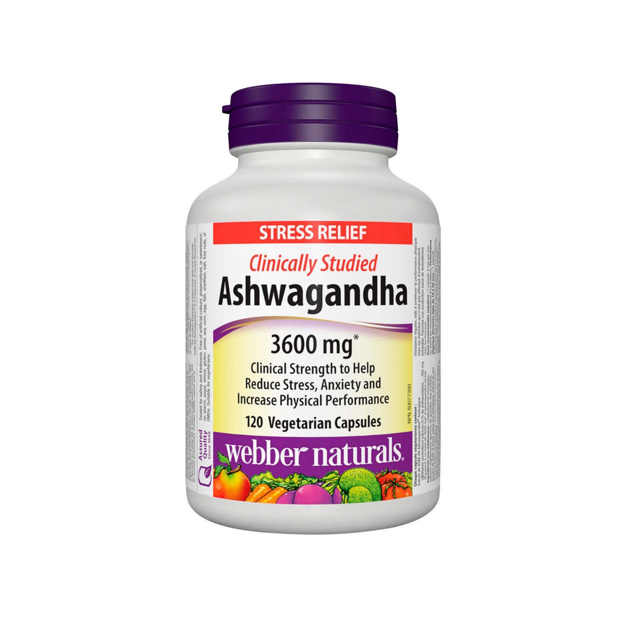Webber Naturals Ashwagandha Stress Reliever 3,600mg 120-Pack - 1 x 294 ...