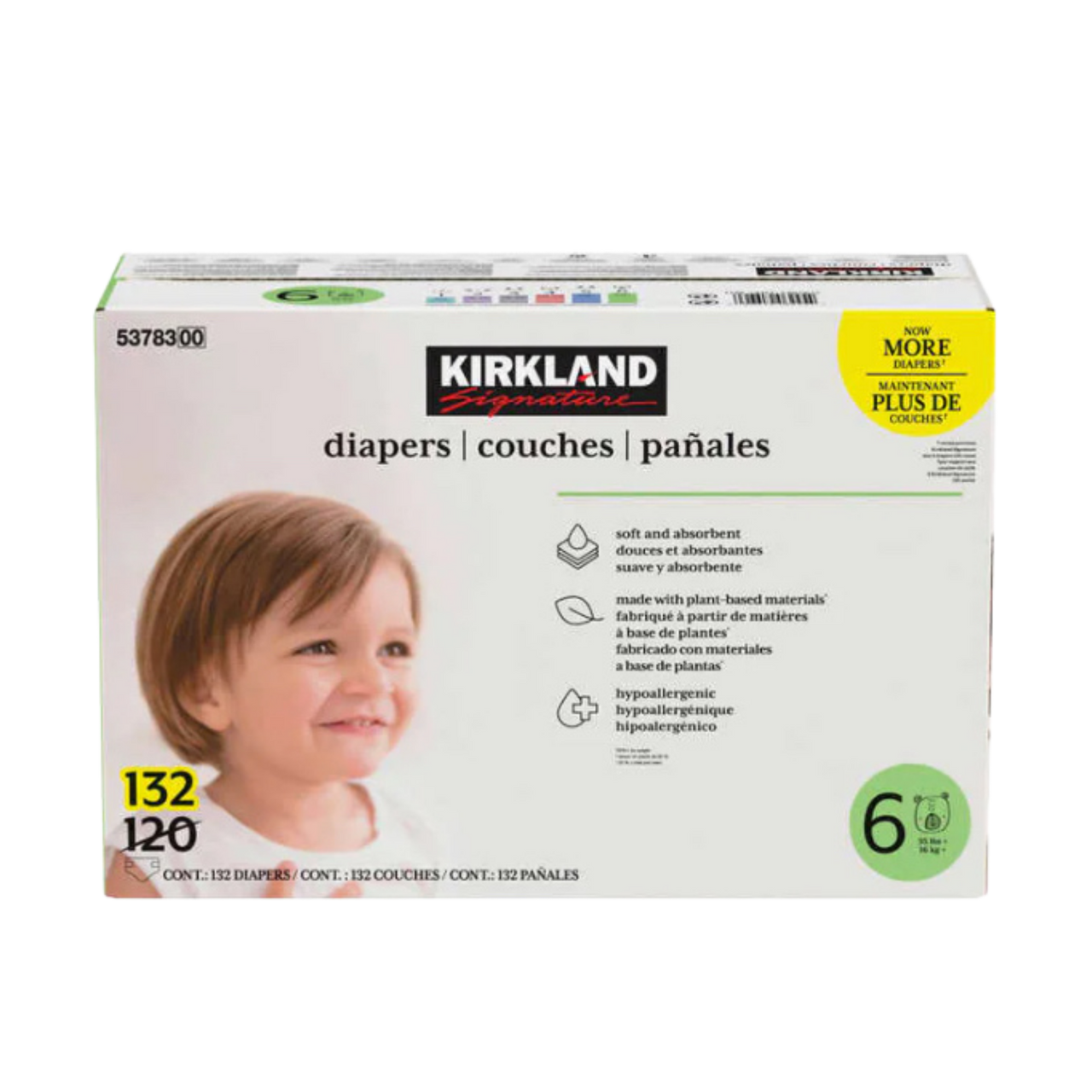 Image of Kirkland Signature Diapers Size 6, 132 count