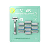 Thumbnail for Image of Venus Platinum Deluxe Smooth Sensitive Razor with Cartridges, 1 Handle + 11 Refills