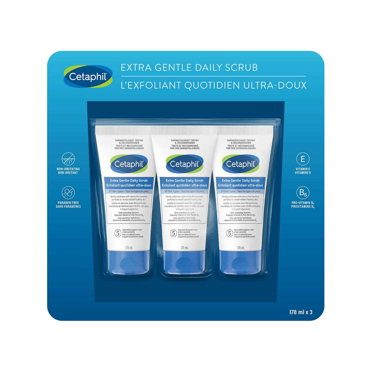 Image of Cetaphil Extra Gentle Daily Scrub, 3-pack