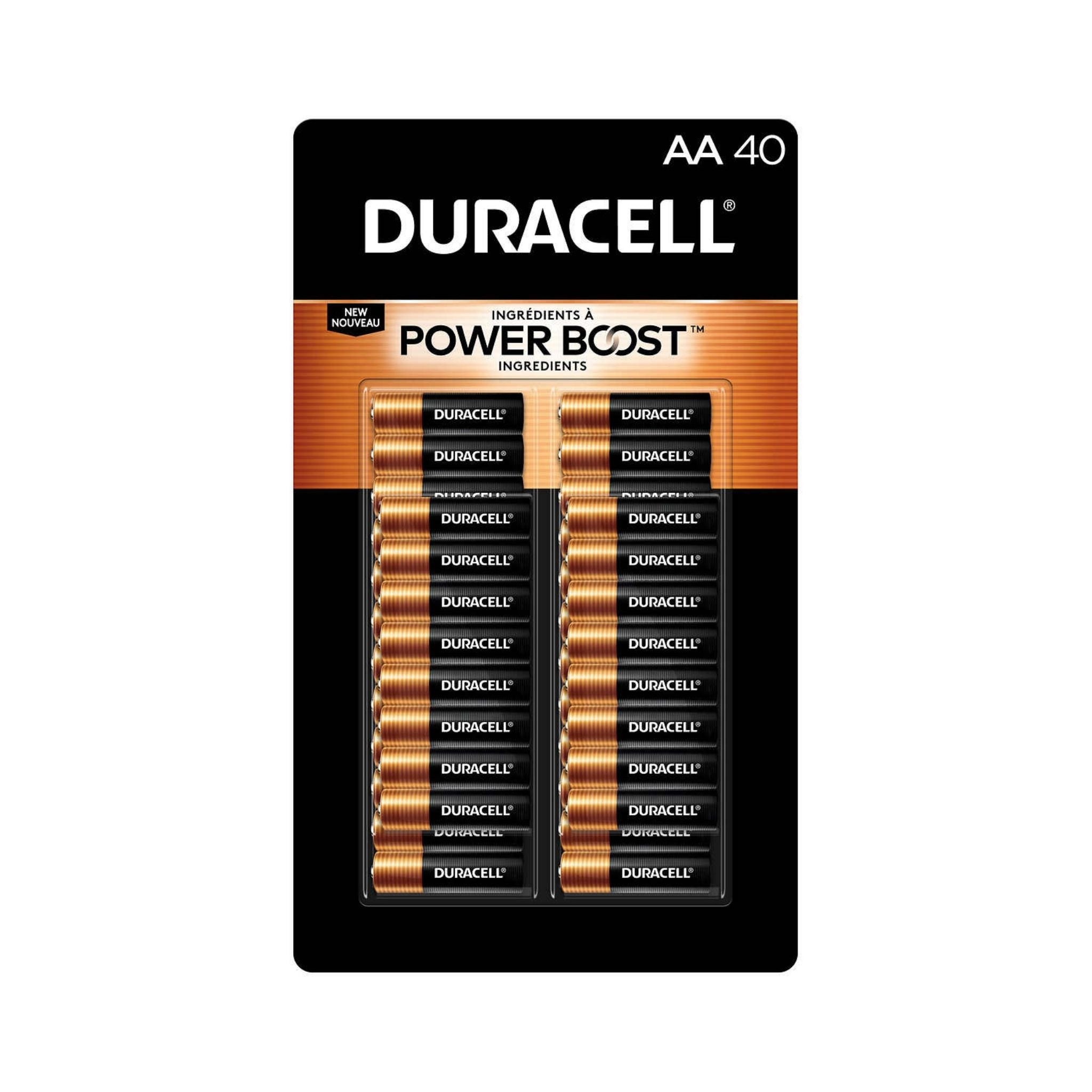 Duracell CopperTop AA Batteries with PowerBoost Ingredients, 40 count ...