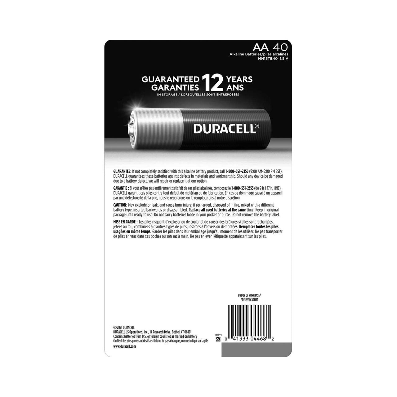 Image of Duracell CopperTop AA Batteries with PowerBoost Ingredients, 40 count