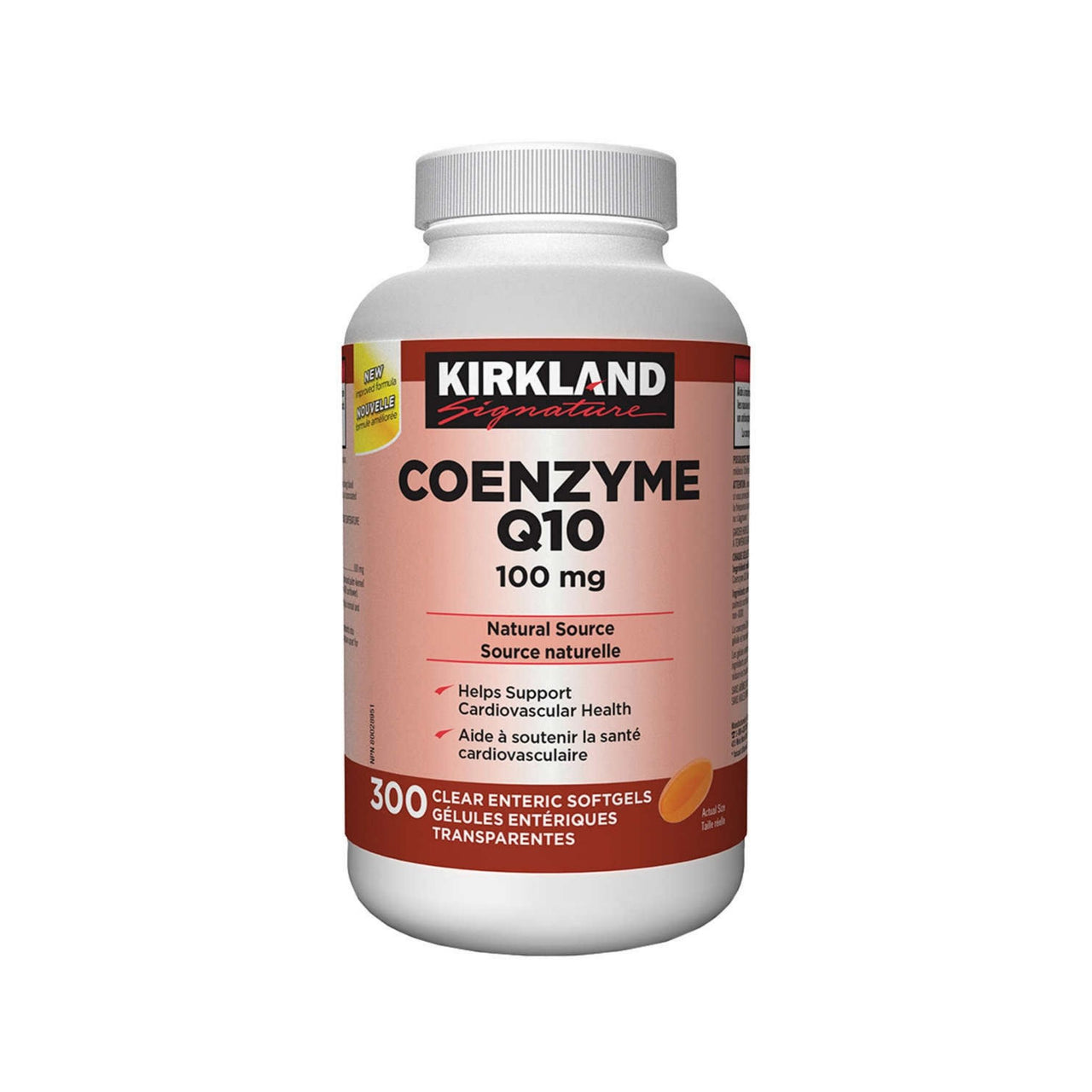 Image of Kirkland Signature Coenzyme Q10 100 mg, 300 Clear Enteric Softgels