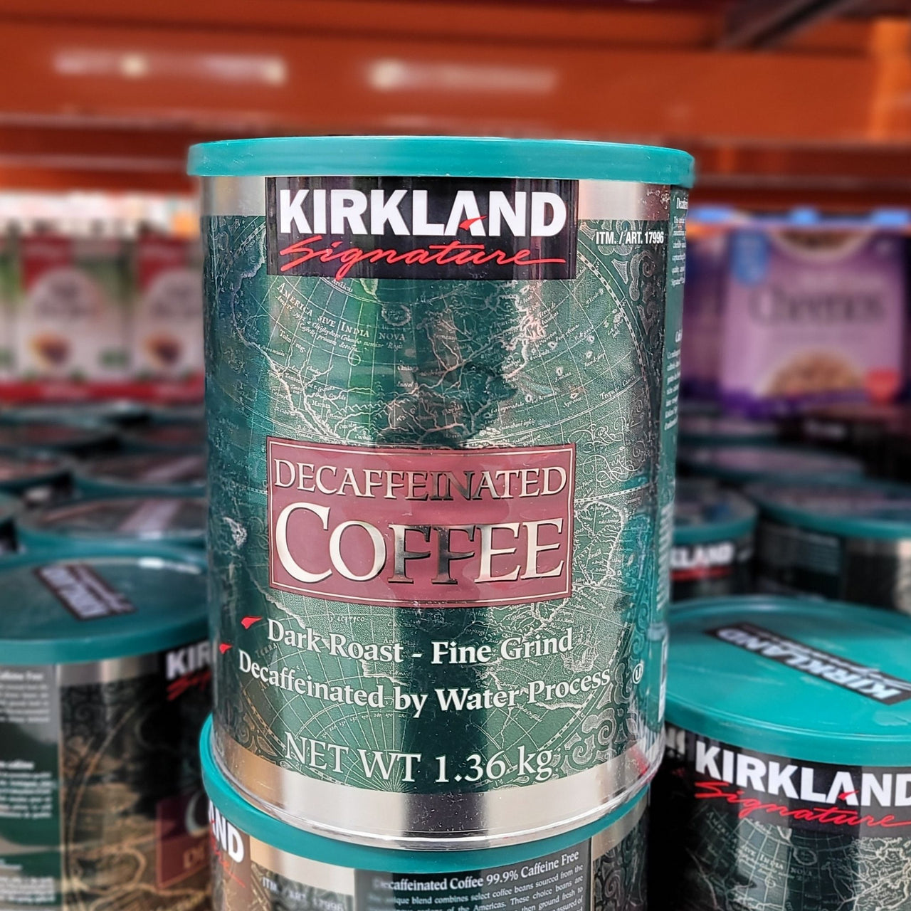 Image of Kirkland Signature Decaffeinated Dark Roast Fine Grind Coffee 1.36kg