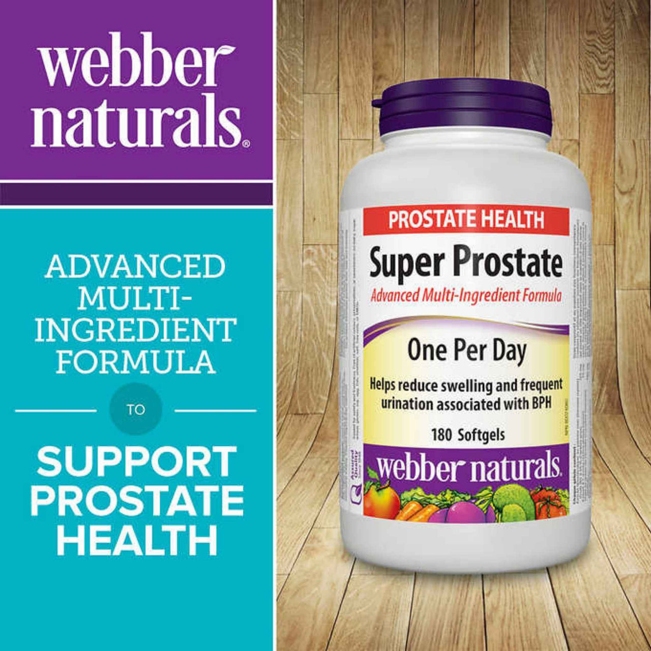 Image of Webber Naturals Super Prostate Advanced Multi-Ingredient Formula, 180 softgels