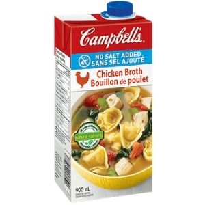 Image of Campbells No Salt Added Chicken Broth 6x900ml