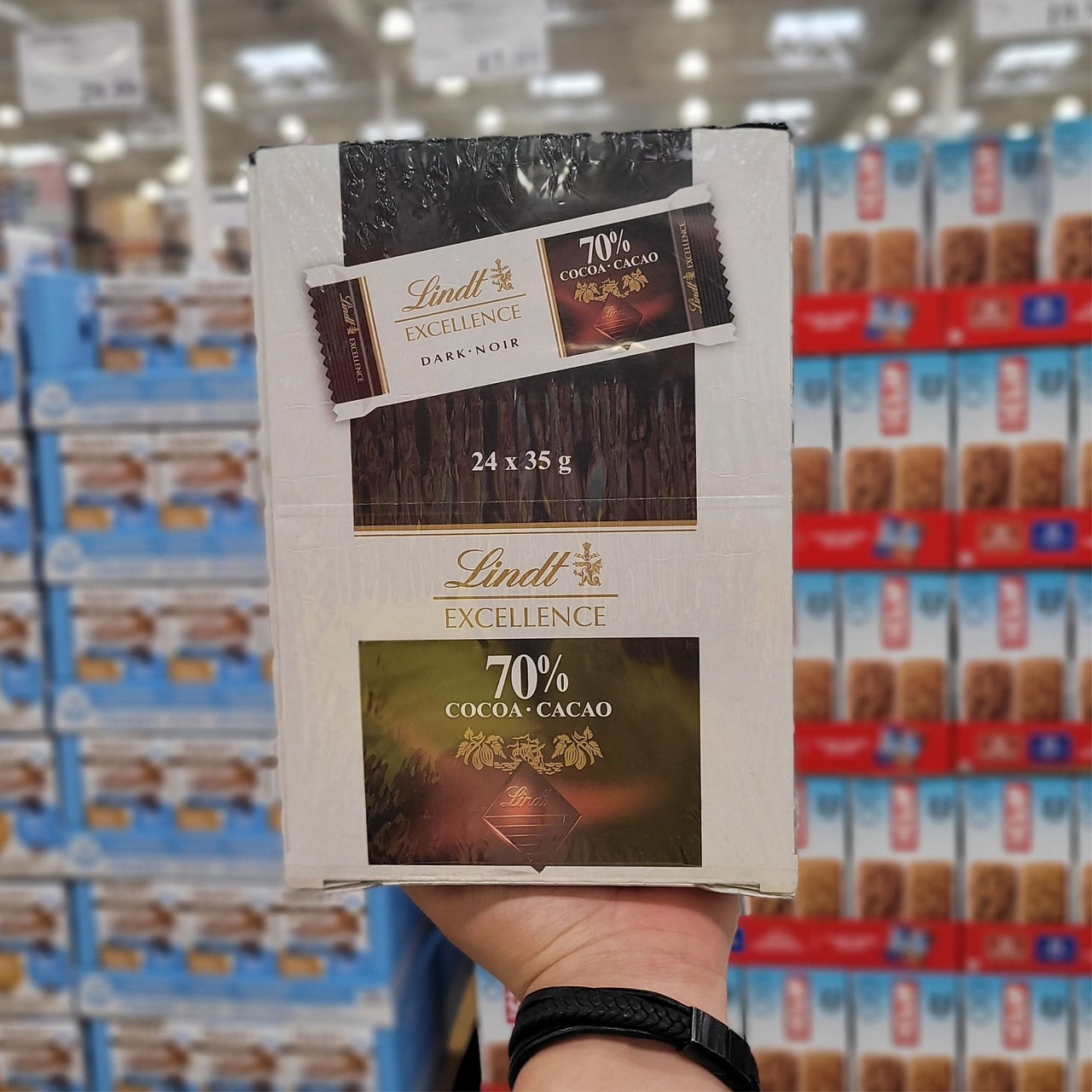 Image of Lindt Excellence 70% Cocoa Chocolate Bars 24x35g
