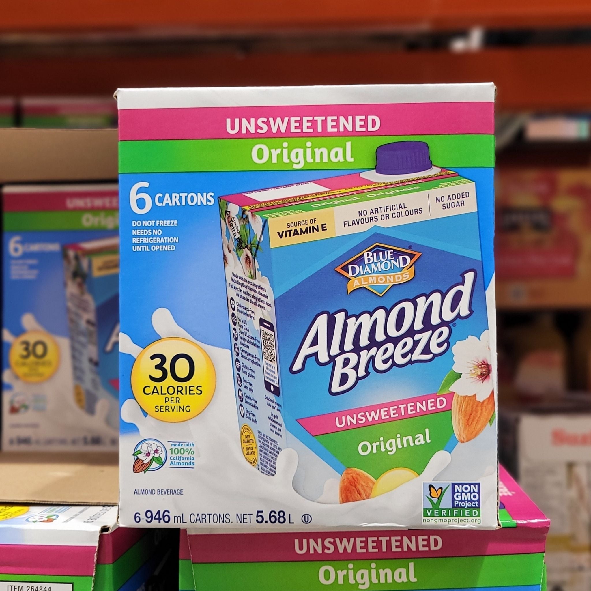 Almond Breeze Unsweetened Original Almond Milk, 6x946mL Shipped to