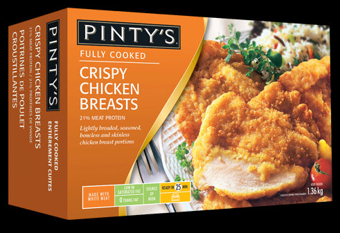 Image of Pinty's Frozen Crispy Chicken Breast - 1 x 1.36 Kilos