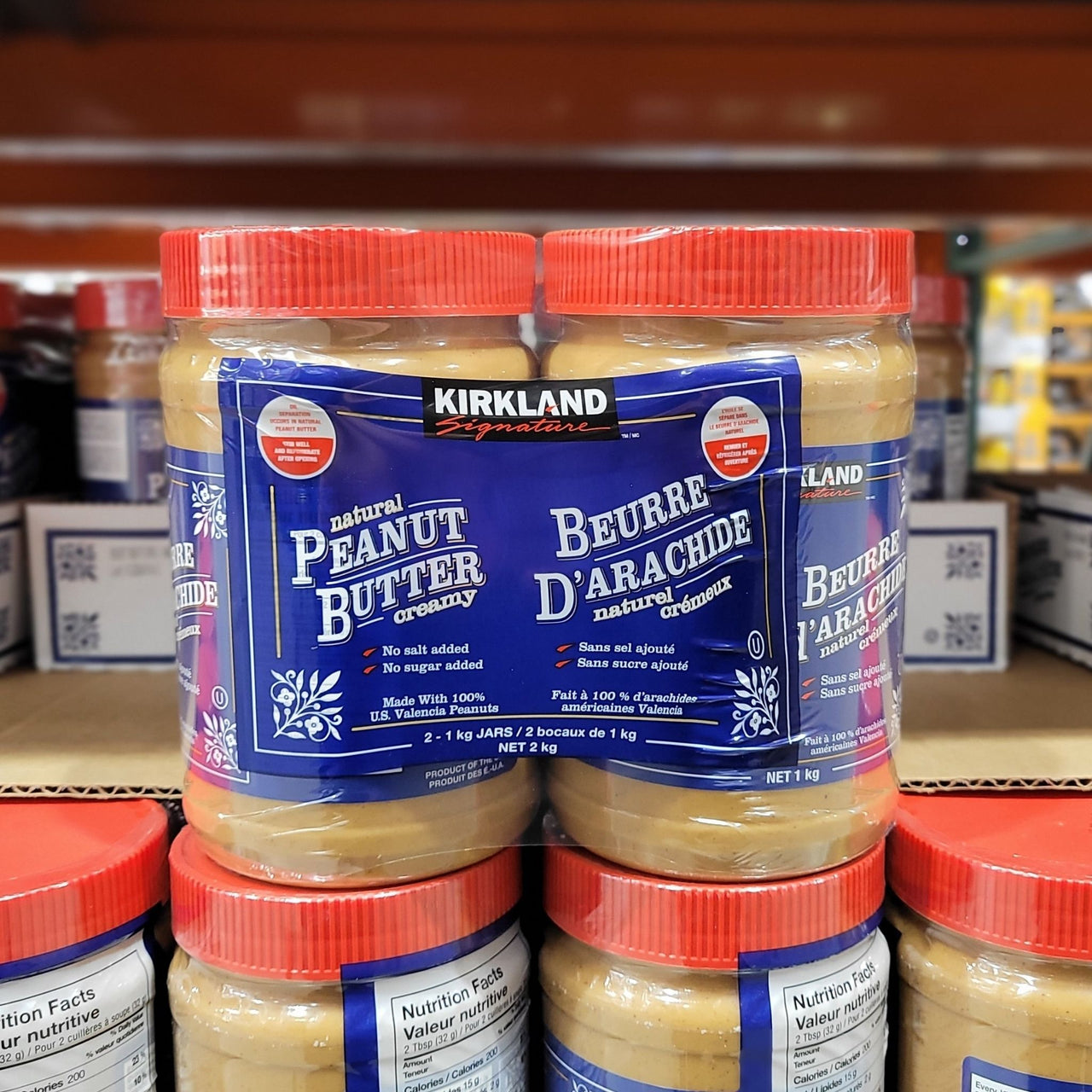 Image of Kirkland Natural Peanut Butter 2-Pack - 2 x 1000 Grams