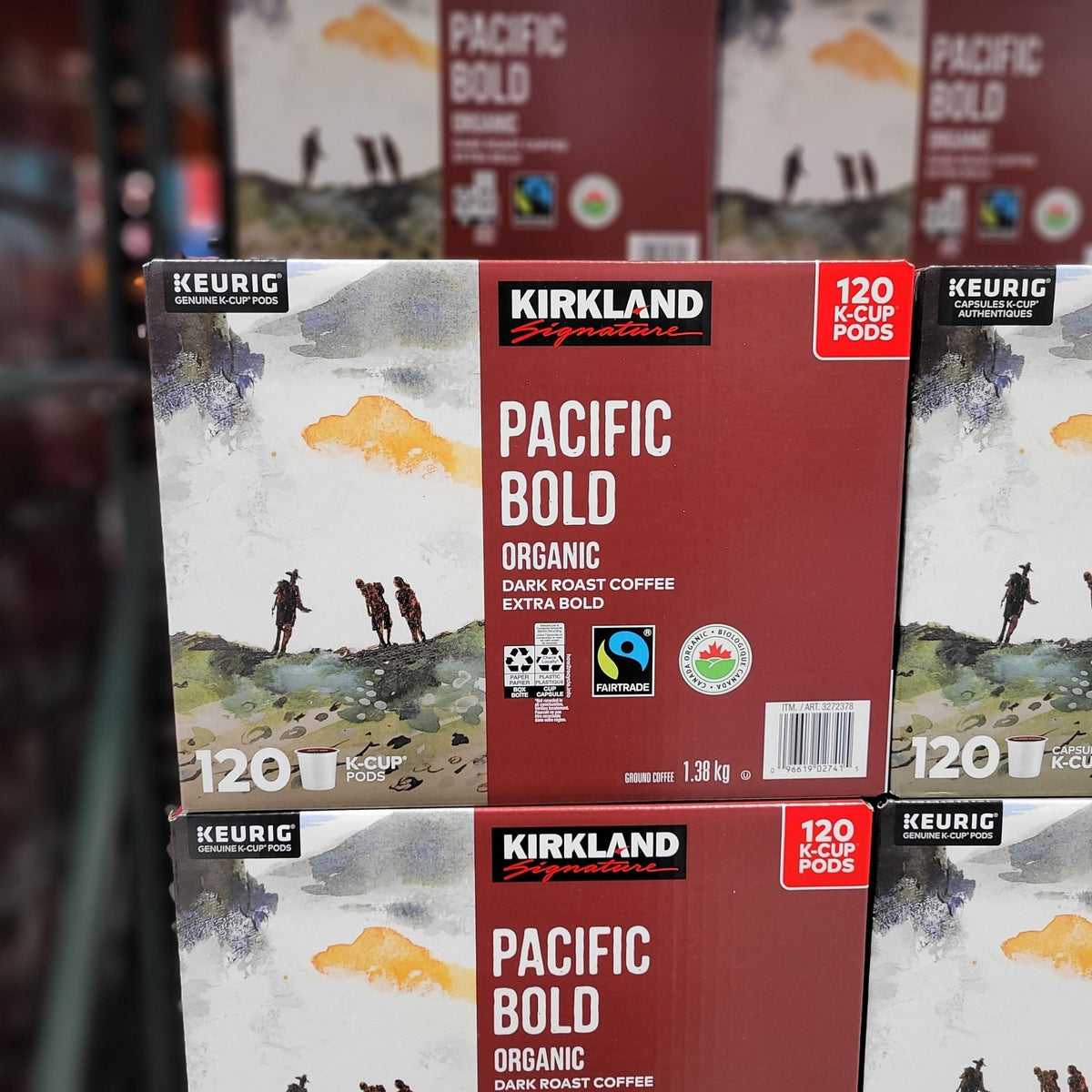 Image of Kirkland Signature Organic Pacific Bold Fair Trade K-Cup Pods 120-Pack - 1 x 1000 Grams