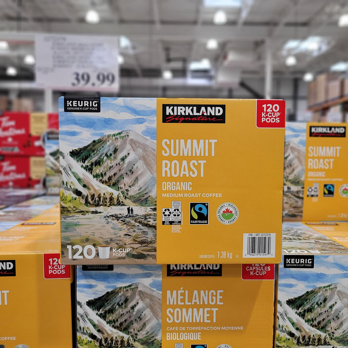 Image of Kirkland Signature Organic Summit Fair Trade K-Cup Pods 120-Pack - 1 x 1000 Grams