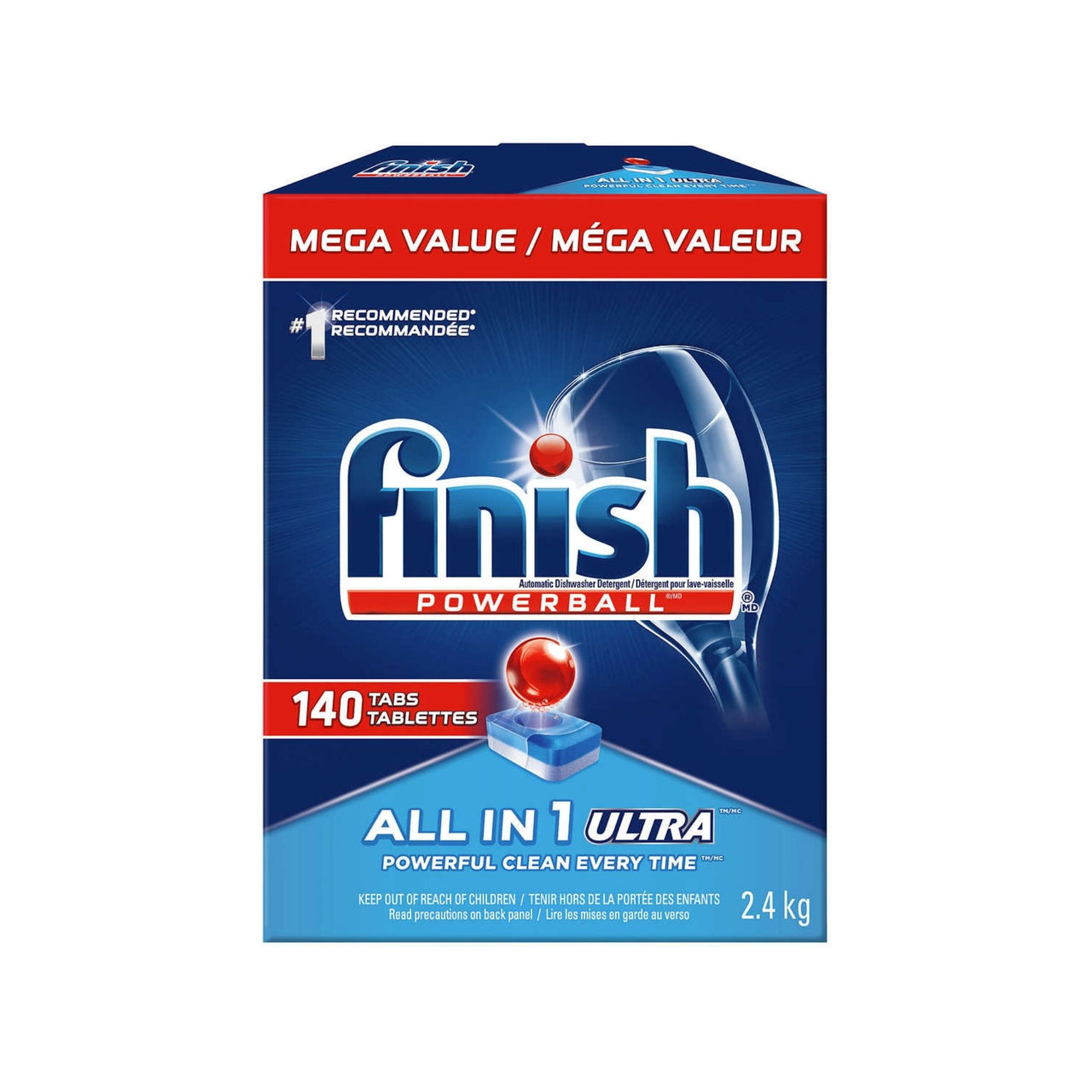 Image of Finish Powerball Dishwasher Detergent, 2.4kg - 1 x 2.4 Kilos