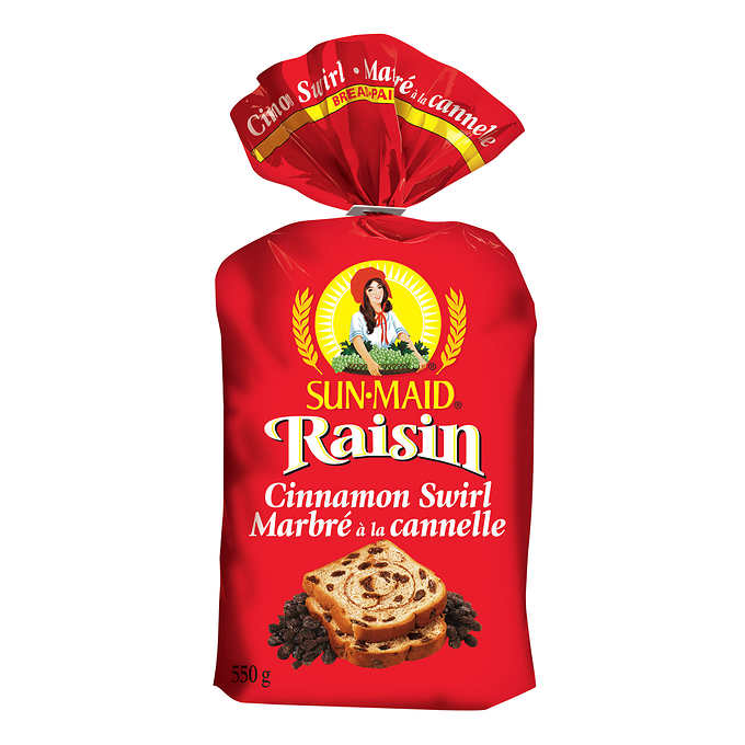 Image of Sunmaid Raisin Cinnamon Swirl Bread - 3 x 550 Grams