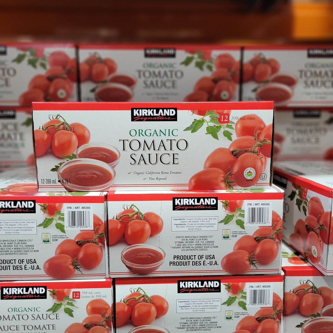 Image of Kirkland Organic Tomato Sauce 12x398ml - 12 x 398 Grams