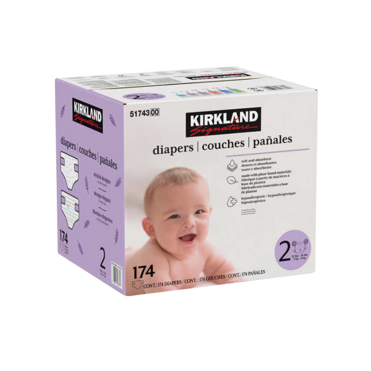 Image of Kirkland Signature Diapers. Size 2, 174-Pack - 1 x 4490 Grams